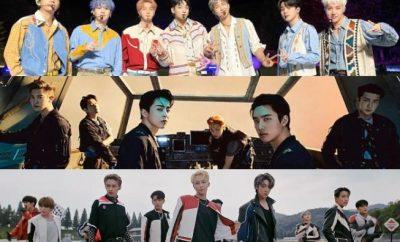 BTS EXO y SEVENTEEN anunciados como grupos masculinos lideres en