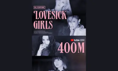 El video musical Lovesick Girls de BLACKPINK supera los 400